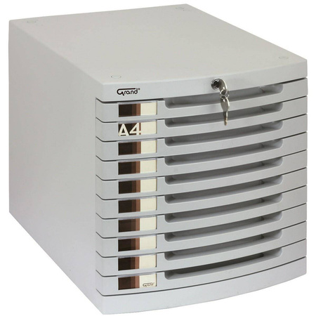 Szafka plastikowa na dokumenty Grand 10 szuflad na zamek GR-SP10