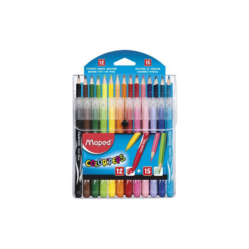 Zestaw Colorpeps kredki 15 kolorów + flamastry 12 kolorów