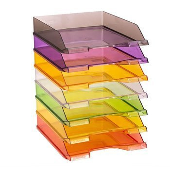 Szuflada na dokumenty A4 Donau przezroczysta czerwony