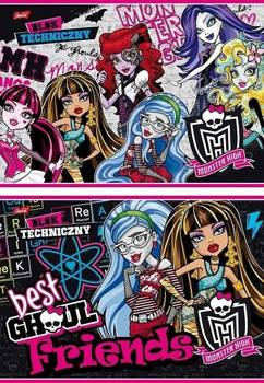 Blok techniczny A4 10 kartek Monster High