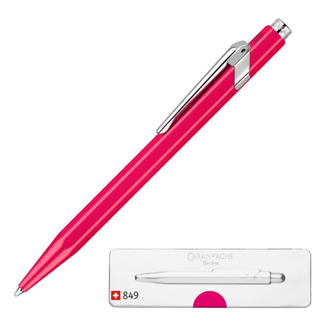 Długopis automatyczny Caran d`Ache 849 Pop Line Fluo M w pudełku purpurowy
