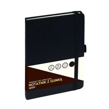 Notatnik A5 w linię 80k z gumką Grand czarny