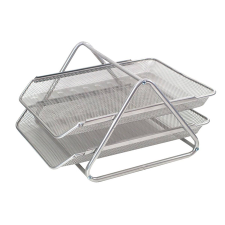 Szuflady na dokumenty A4 metalowe Profice 2 szt srebrny