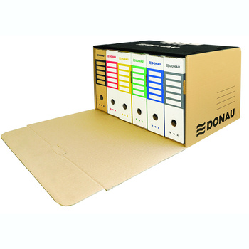 Pudło archiwizacyjne Donau A4 zbiorcze wzmocnione otwierane z przodu brązowy