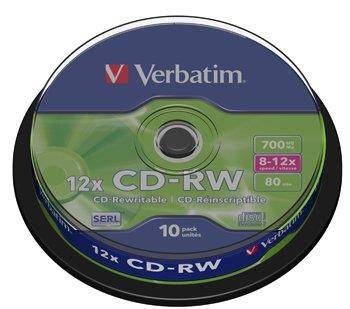 Płyta Verbatim CD-RW 700MB 12x cake 10 sztuk