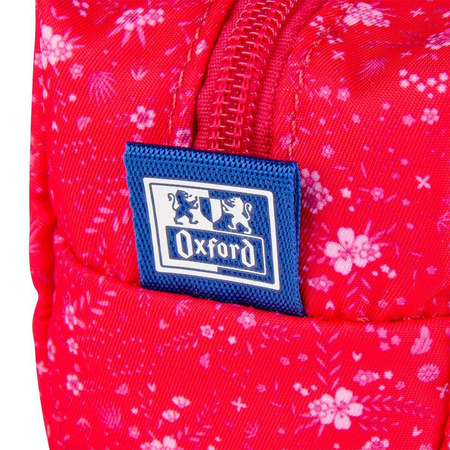 Piórnik saszetka duża Oxford Floral ciemno różowy