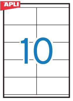 Etykiety samoprzylepne Apli uniwersalne białe 105x57mm