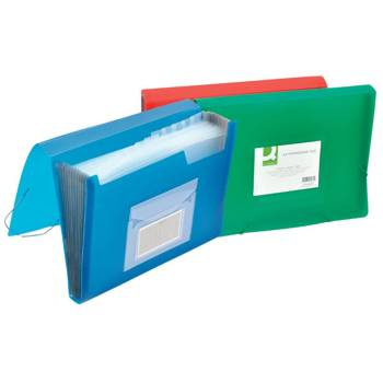 Teczka harmonijkowa Q-Connect A4 z gumką - 6 przegród  niebieski