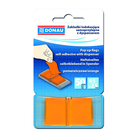 Zakładki indeksujące Donau 25x45mm pomarańczowe
