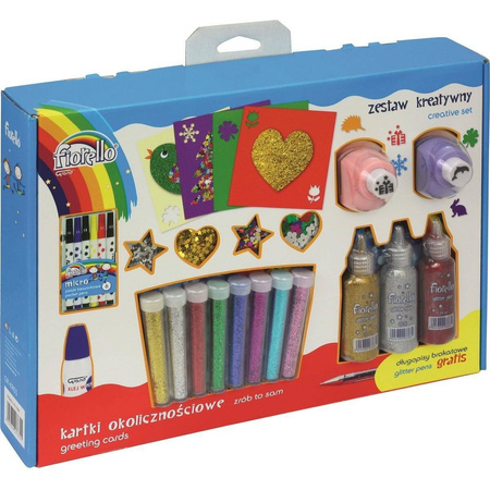Zestaw kreatywny Fiorello GR-KR01 brokat dziurkacz klej pisaki cekiny