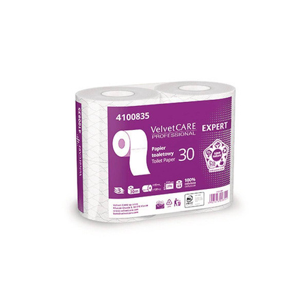 Papier toaletowy celulozowy Velvet Expert 3 warstwowy biały 4 sztuki