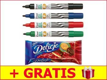 11 Zestaw 12x Marker permanentny Pilot SCA-F końcówka okrągła + Delicje GRATIS! czerwony
