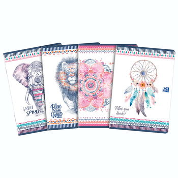 Zeszyt Oxford 95x148 w kratkę 48 kartek Boho