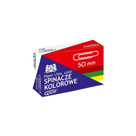 Spinacz biurowy 50mm kolorowy Grand