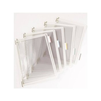 Panele prezentacyjne Tarifold otwierane od góry - 10 sztuk biały