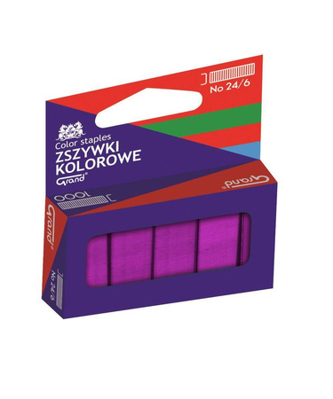 Kolorowe zszywki 24/6 Grand czerwony