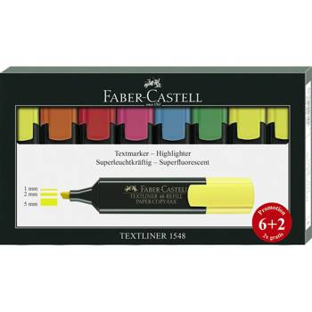 Zakreślacze Faber Castell Textliner 48 Refill 8 sztuk