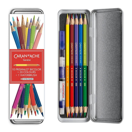 Kredki akwarelowe Caran d`Ache Prismalo Bicolor dwustronne 10/20 kolorów