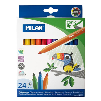 Flamastry ze stożkową końcówką Milan 24 kolory