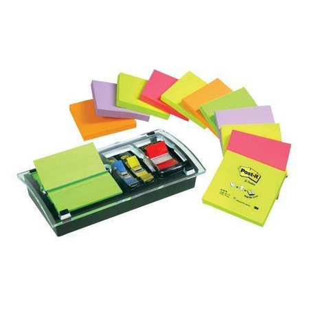 Podajnik do bloczków Post-it 3M Combi Millenium + 12 bloczków harmonijkowych + zakładki