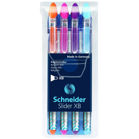 Zestaw długopisów neonowych Schneider Slidger Basic XB 4 kolory