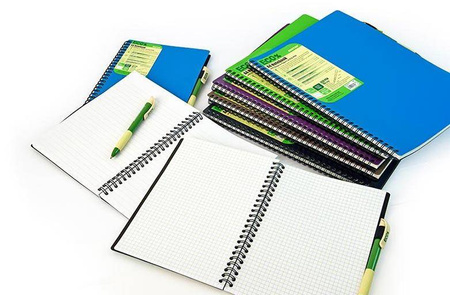 Kołonotatnik A4 80 kartek kratka Mintra Eco Pen fioletowy