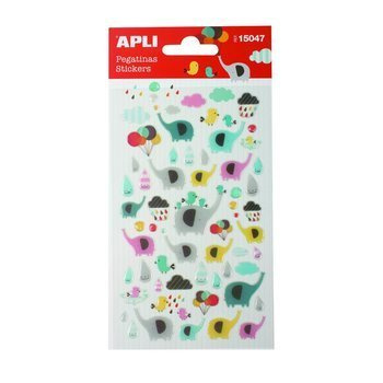 Naklejki Apli Elephants z brokatem