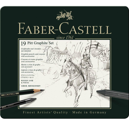 Zestaw ołówków i grafitów Faber Castell Pitt średni