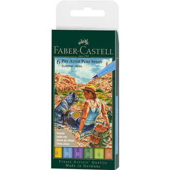Zestaw pisaków Pitt Artist Pen Summer Faber Castell 6 sztuk