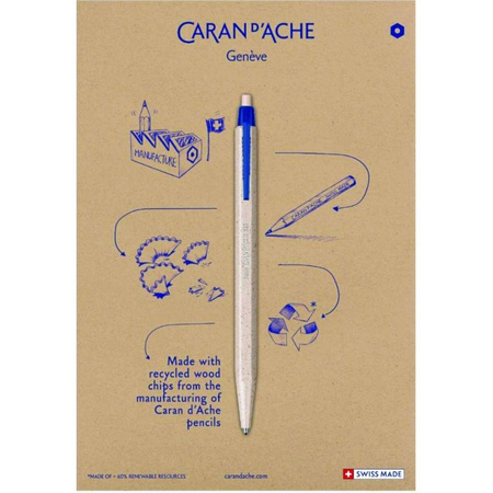Długopis jednorazowy Caran d'Ache 825 Wood Chips M jasne drewno