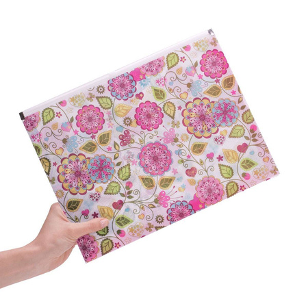 Teczka kopertowa na suwak Panta Plast Flowers A4