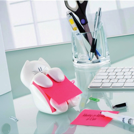 Podajnik do bloczków samoprzylepnych Post-it 3M Kotek+1 bloczek Super Sticky Z-notes gratis