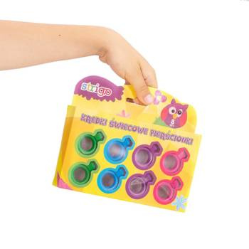 Kredki świecowe Strigo 8 kolorów pierścionki