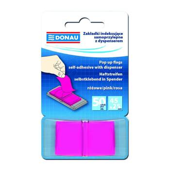 Zakładki indeksujące Donau 25x45mm różowe