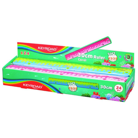 Linijka szkolna 30 cm z uchwytem Coral Keyroad