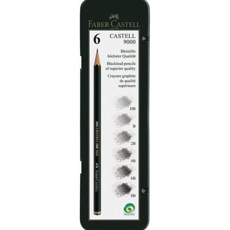 Ołówek Faber Castell 9000 -  6 sztuk