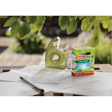 Taśma biurowa Tesafilm Eco Clear 33m x 19mm + dyspenser Easy Cut