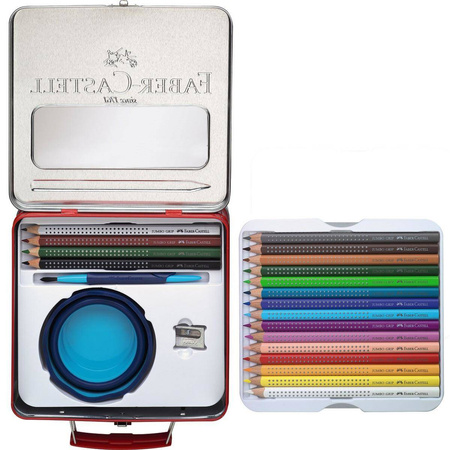Zestaw do rysowania i malowania Faber Castell Jumbo Grip w walizce metalowej