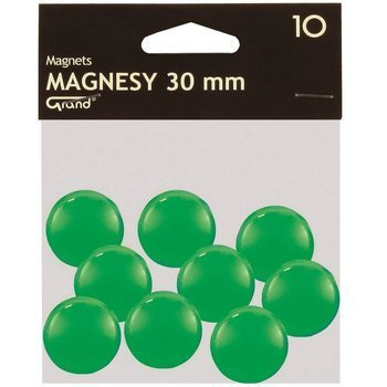 Magnesy Grand średnica 30mm 10 sztuk zielony