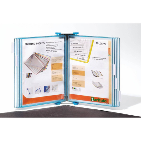 Naścienny system prezentacyjny Tarifold A4 Candy Line + 10 paneli prezentacyjnych błękit