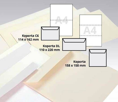 Koperty ozdobne C6 Millenium kremowe 10 sztuk