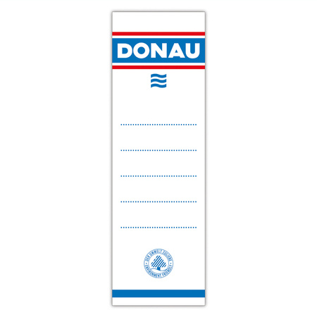 Etykieta do segregatora o grzbiecie 75mm Donau wsuwana - 20 sztuk