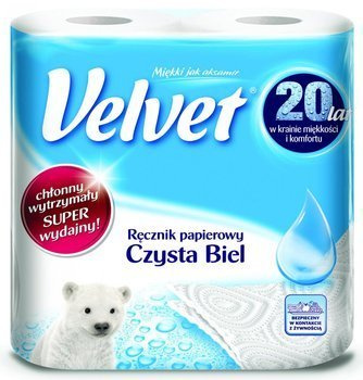 Ręczniki papierowe Velvet Czysta Biel 2 sztuki