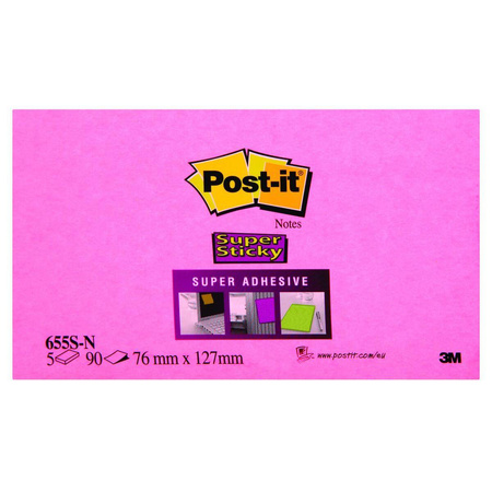 Karteczki samoprzylepne 127x76mm Post-it Super Sticky 655S-N