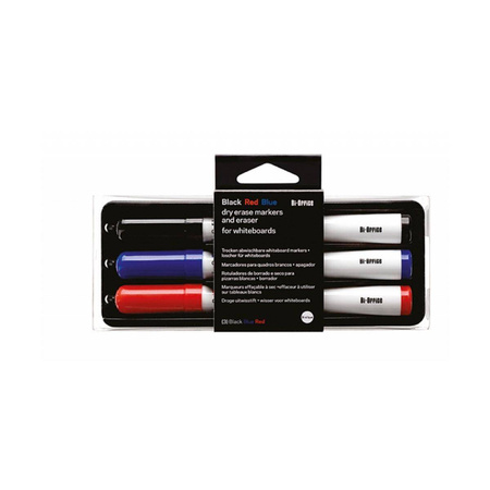 Zestaw do tablic Bi-Office gąbka i 3 markery