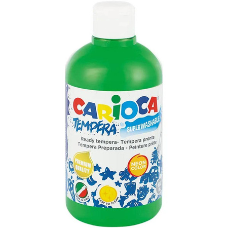 Farba tempera Carioca 500ml neonowa zielona