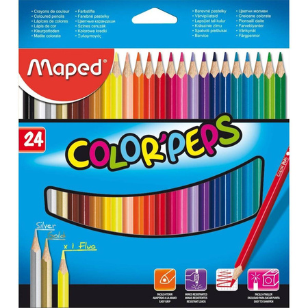 Kredki ołówkowe Maped Colorpeps 24 kolory trójkątne