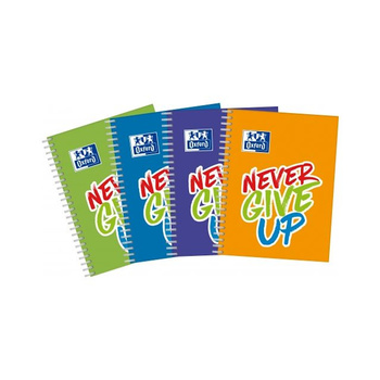 Kołozeszyt A5+ w kratkę 80 kartek Never Give Up Oxford