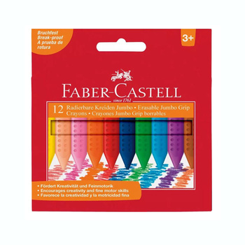 Kredki woskowe Faber Castell Grip Jumbo trójkątne 12 kolorów