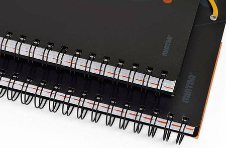 Kołonotatnik A5+ 90 kartek kratka PP z przekładkami Mintra Orange Double Wire